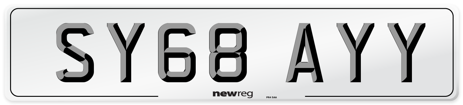 SY68 AYY Number Plate from New Reg